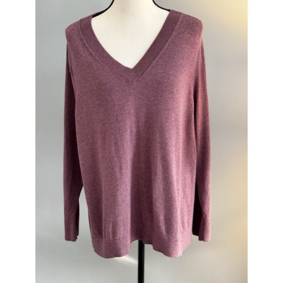J. Jill NWOT V-Neck Pullover Sweater Purple Long Sleeve XL - Picture 1 of 7